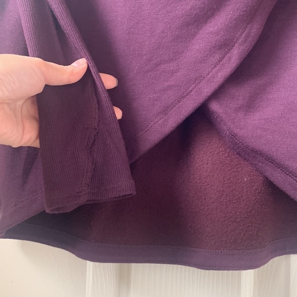 Athleta Purana Wrap assymetrical hem Sweatshirt Hoodie Cabernet/purple XS - Picture 7 of 10